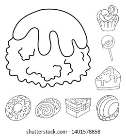 Isolated object of sweet and product logo. Collection of sweet and caramel vector icon for stock.