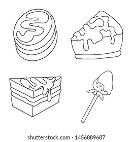 Isolated object of sweet and product logo. Collection of sweet and caramel stock symbol for web.