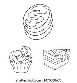 Isolated object of sweet and product logo. Set of sweet and caramel vector icon for stock.