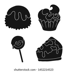 Isolated object of sweetness and product logo. Collection of sweetness and sweet vector icon for stock.