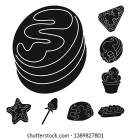 Isolated object of sweetness and product sign. Collection of sweetness and sweet stock vector illustration.