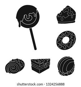 Isolated object of sweetness and product symbol. Collection of sweetness and sweet stock symbol for web.