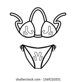 Isolated object of swimsuit and bikini symbol. Web element of swimsuit and lingerie stock symbol for web.