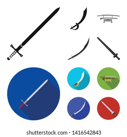 Isolated object of sword and blade icon. Collection of sword and game  stock symbol for web.