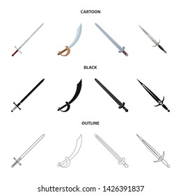 Isolated object of sword and blade icon. Collection of sword and game stock symbol for web.