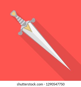 Isolated object of sword  and dagger  sign. Set of sword  and weapon stock symbol for web.