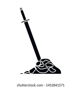 Isolated object of sword and excalibur icon. Collection of sword and vintage stock symbol for web.