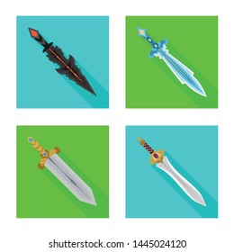 Isolated object of and sword icon. Set of and knife stock vector illustration.
