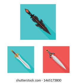Isolated object of and sword sign. Collection of and knife stock symbol for web.