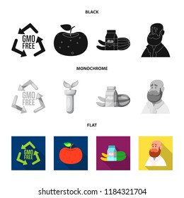 Isolated object of  and  symbol. Collection of  and  stock symbol for web.