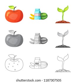Isolated object of  and  symbol. Collection of  and  stock vector illustration.