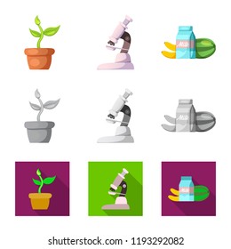 Isolated object of  and  symbol. Collection of  and  vector icon for stock.