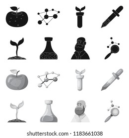 Isolated object of  and  symbol. Set of  and  stock vector illustration.