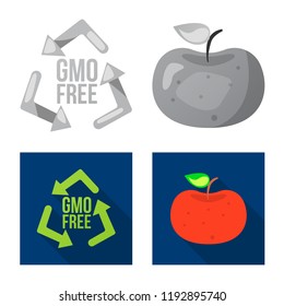 Isolated object of  and  symbol. Set of  and  stock vector illustration.