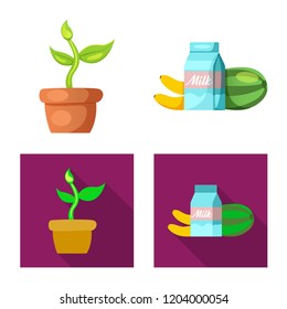Isolated object of  and  symbol. Set of  and  stock vector illustration.