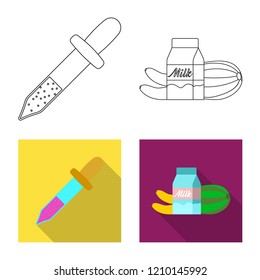 Isolated object of  and  symbol. Set of  and  stock vector illustration.