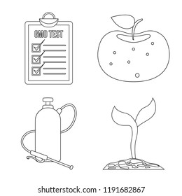Isolated object of  and  symbol. Set of  and  vector icon for stock.