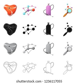 Isolated object of  and  symbol. Set of  and  vector icon for stock.