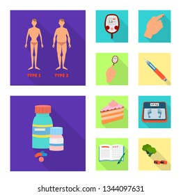 Isolated object of symptom and disease icon. Set of symptom and treatment  vector icon for stock.
