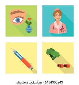 Isolated object of symptom and disease icon. Set of symptom and treatment vector icon for stock.