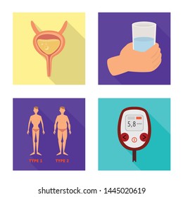Isolated object of symptom and disease icon. Set of symptom and treatment stock vector illustration.