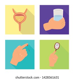 Isolated object of symptom and disease logo. Collection of symptom and treatment stock symbol for web.