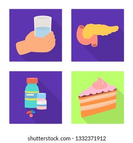 Isolated object of symptom and disease sign. Collection of symptom and treatment  stock symbol for web.