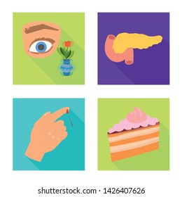 Isolated object of symptom and disease sign. Collection of symptom and treatment vector icon for stock.
