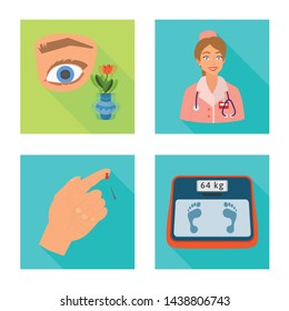 Isolated object of symptom and disease sign. Collection of symptom and treatment stock symbol for web.