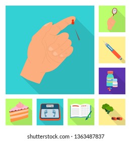 Isolated object of symptom and disease symbol. Set of symptom and treatment  vector icon for stock.