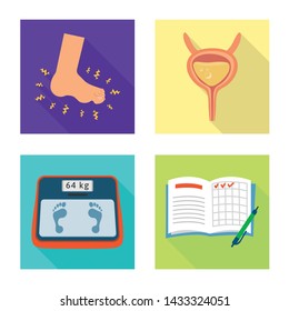 Isolated object of symptom and disease symbol. Set of symptom and treatment stock symbol for web.