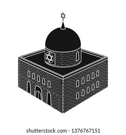 Isolated object of synagogue and judaism icon. Set of synagogue and jewish stock vector illustration.
