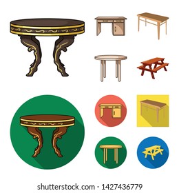 Isolated object of table and wooden icon. Set of table and desk stock symbol for web.