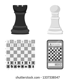 Isolated object of tactical and play sign. Set of tactical and thin stock vector illustration.