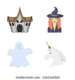 Isolated object of tale and character sign. Set of tale and cute vector icon for stock.