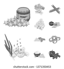Isolated object of taste and cooking icon. Set of taste and seasonin vector icon for stock.
