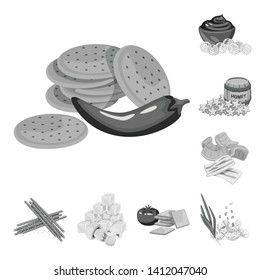 Isolated object of taste and cooking logo. Collection of taste and seasonin vector icon for stock.