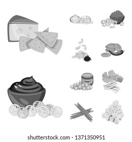 Isolated object of taste and cooking sign. Collection of taste and seasonin stock symbol for web.