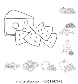 Isolated object of taste and crunchy sign. Collection of taste and cooking stock symbol for web.