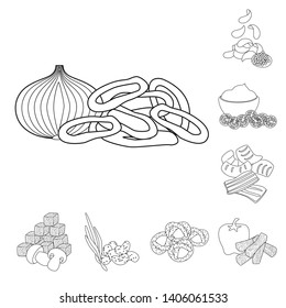 Isolated object of taste and crunchy symbol. Set of taste and cooking stock vector illustration.