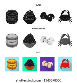 Isolated object of taste and product icon. Set of taste and cooking vector icon for stock.