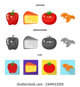 Isolated object of taste and product icon. Collection of taste and cooking stock symbol for web.