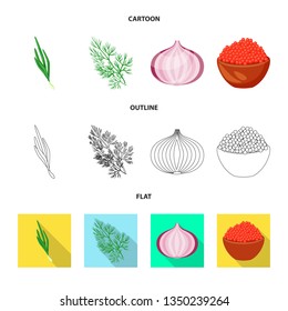 Isolated object of taste and product icon. Set of taste and cooking stock vector illustration.