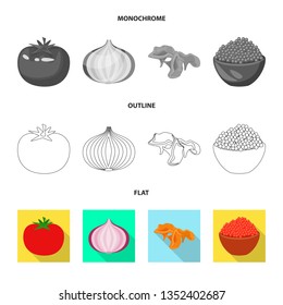Isolated object of taste and product icon. Set of taste and cooking vector icon for stock.