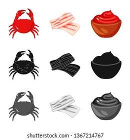 Isolated object of taste and product icon. Set of taste and cooking vector icon for stock.