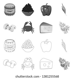 Isolated object of taste and product icon. Collection of taste and cooking stock symbol for web.