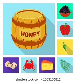 Isolated object of taste and product icon. Set of taste and cooking vector icon for stock.