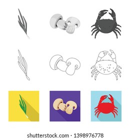 Isolated object of taste and product icon. Set of taste and cooking stock symbol for web.