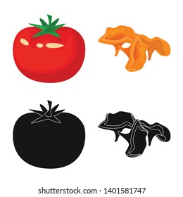 Isolated object of taste and product icon. Collection of taste and cooking stock symbol for web.