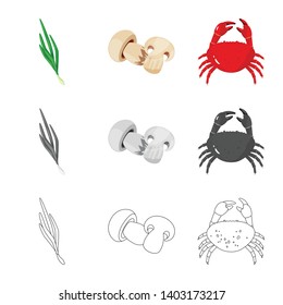 Isolated object of taste and product icon. Set of taste and cooking stock symbol for web.